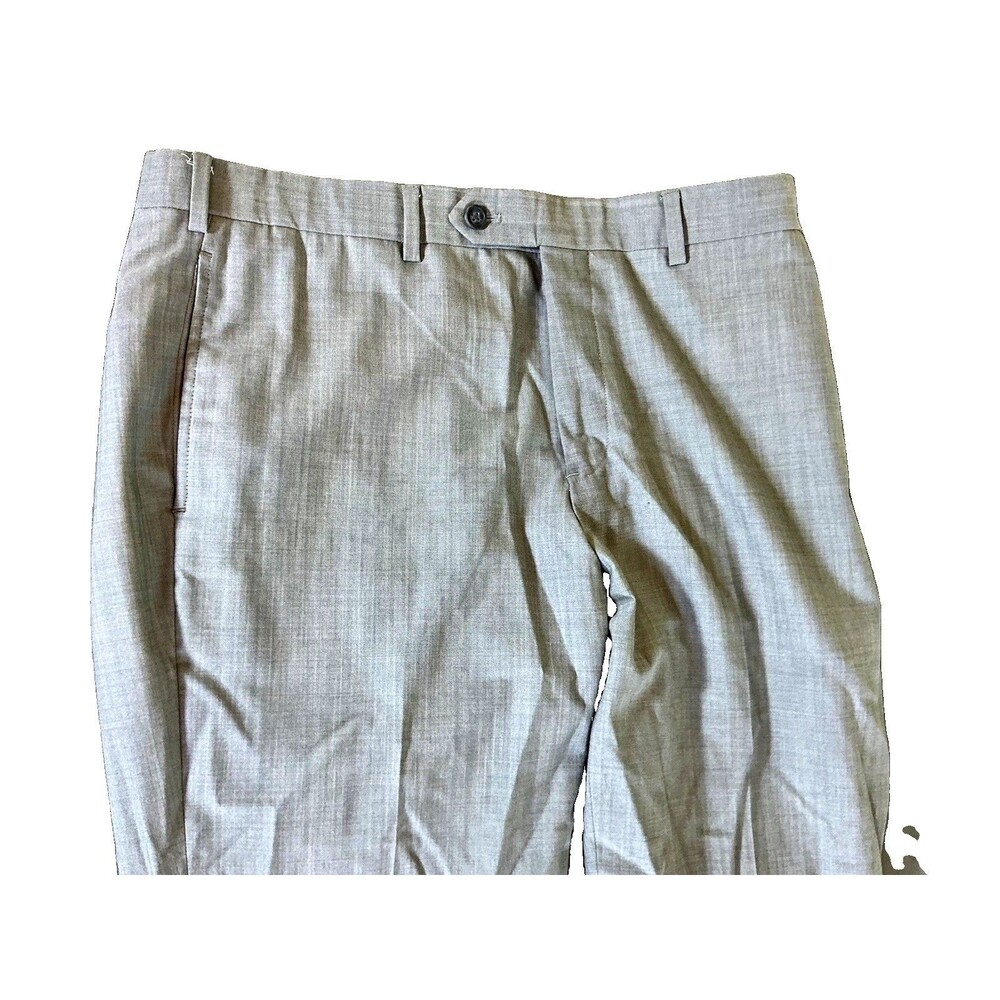 Brooks Brothers Regent Fit Wool Dress Pants Men’s Gray Check Flat Front 36x30